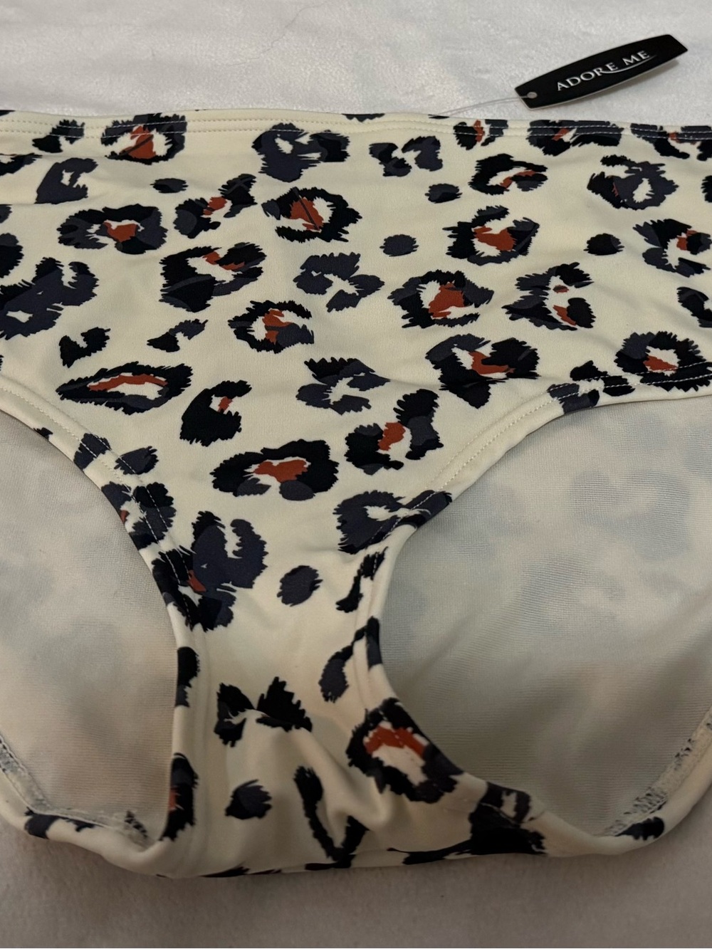 Adore Leopard Print Bikini Briefs in Cream, Black & Rust